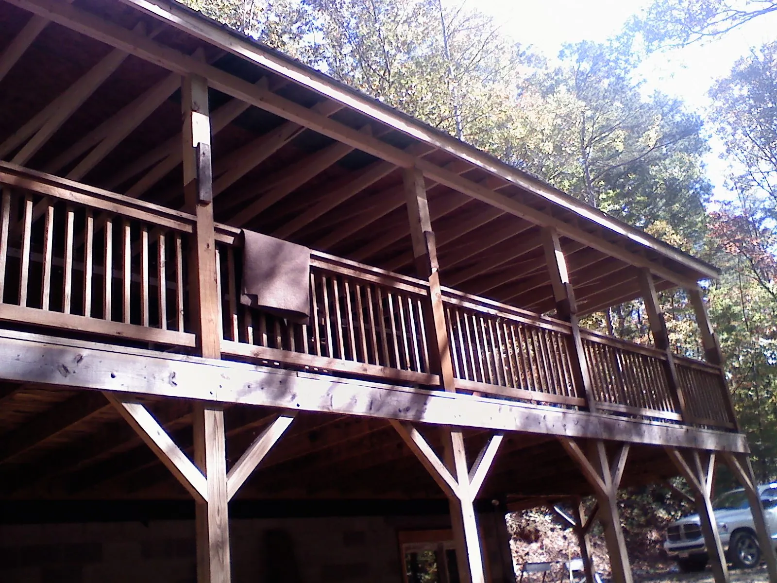 Timber framing under a new elevated porch and deck — Roof Leak Repair in Yutan by Roofing Brothers